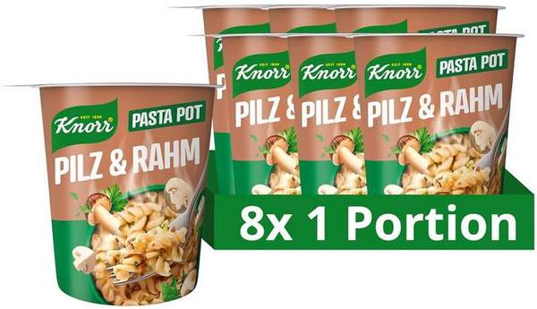 Produktbild: knorr pasta snack pot pilz rahm 8er pack 6,06 euro statt 10 euro