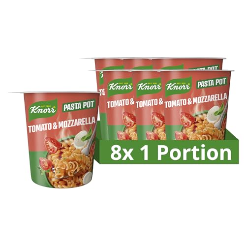 knorr pasta snack pot tomate & mozzarella 8x 63 g schnelle mahlzeit in 5 minuten