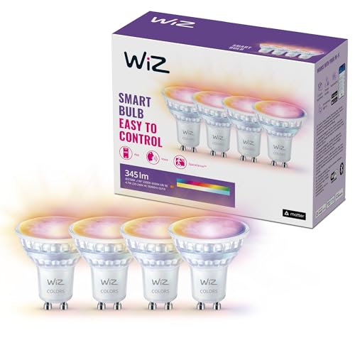 wiZ gu10 e14 glühbirne 2x 4x dimmbar color und weiß 2200-6500k crI 90 345lm