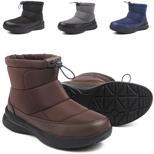 winterstiefel herren gefüttert rutschfest wanderschuhe outdoor schneestiefel dunkelbraun 44EU