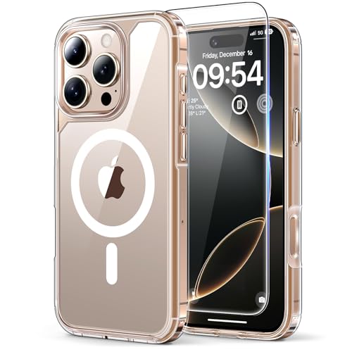 tauri hülle für iPhone 16 Pro 6,3" mit 2 panzerglas folie, magsafe kompatibel, stoßfest