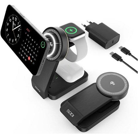 SODI Qi2 3-in-1 Magnetische Kabellose Ladestation - kompatibel mit Smartphones