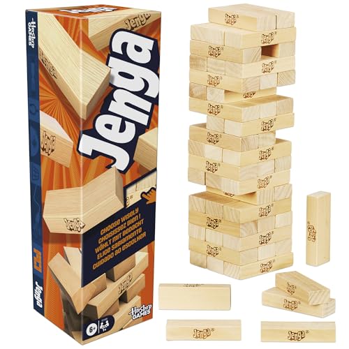 hasbro jenga spiel mit digitalem würfel für spannende spielabende