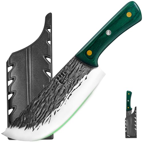 metzgermesser FULLHI, holzgriff kochmesser aus hochkohlenstoffstahl für camping, grillen