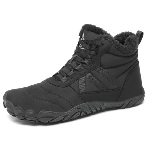 mishansha unisex winter barfußschuhe gefüttert winterschuhe gr. 36-48