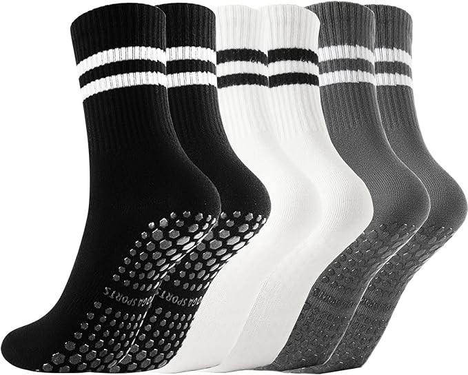 Yoga Pilates Socken Grippy Baumwolle Schwarz Weiß Grau 39-42 35-38 Rutschfest