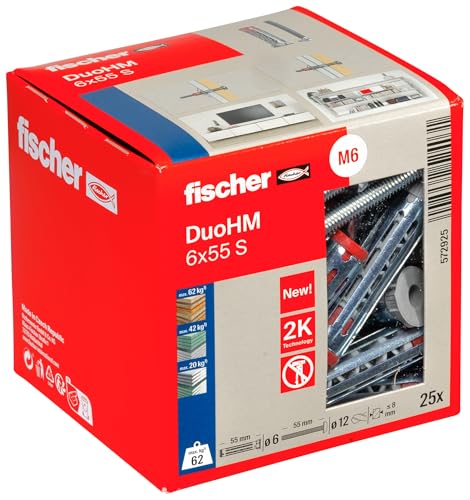 Produktbild: fischer Hohlraumdübel duoHM 6 x 55 mm mit Panheadschraube, 25 Stück
