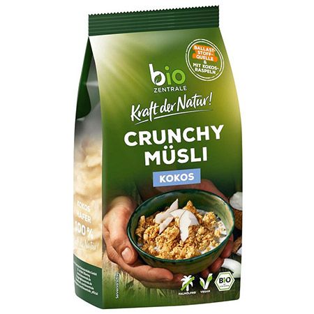 Biozentrale Crunchy Müsli Kokos 6er Pack, 375g je Packung