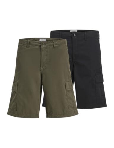 herren cargo shorts 2er pack jj rebel jrebcarlos schwarz gr. l