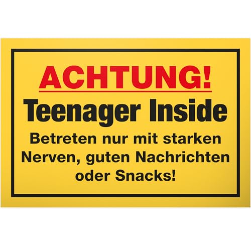 Teenager Zimmer Türschild 30 x 20 cm - Kunststoff Spruch Deko Geschenkidee