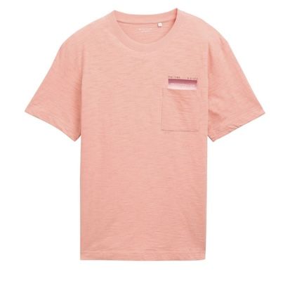 Tom Tailor Herren T-Shirt Rosa mit Brusttasche, ab 6,41