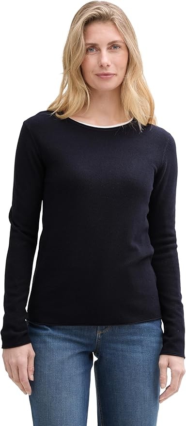 Produktbild: Tom Tailor Damen Strickpullover Rundhals - Knit Sweater für Damen