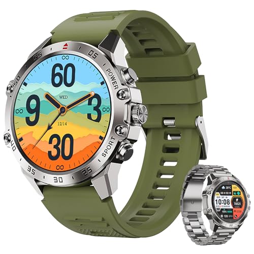 smartwatch herren bluetooth telefonie fitnessfunktionen 1,43'' amoled touchdisplay silber