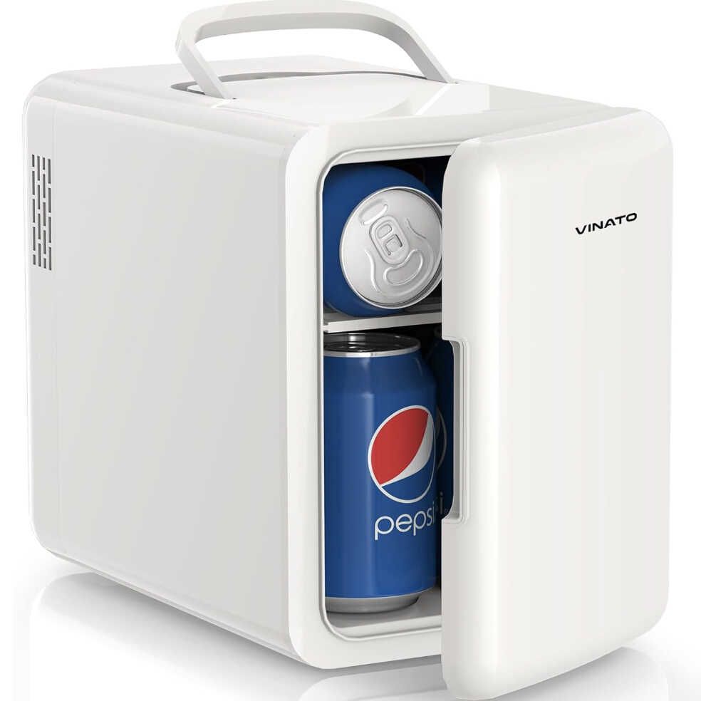 Produktbild: VINATO Mini Kühlschrank 6 Liter  Kompakter Getränkekühler, Weiß