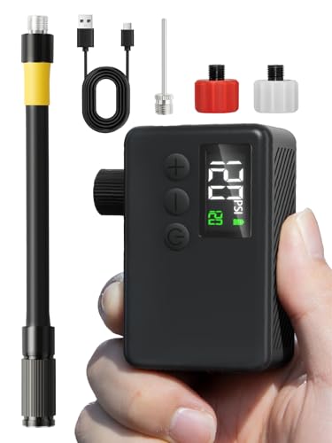 gputek elektrische fahrradpumpe kabellos 120 psi mit druckmesser und led-licht