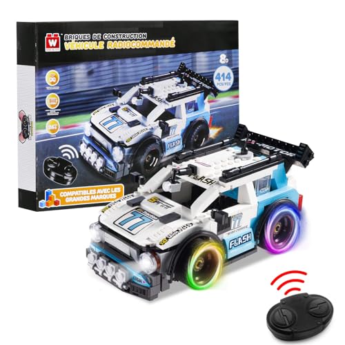 sportwagen electric w wise block, rennauto bausteine 414 pcs, spielzeug ab 3 jahre, blau