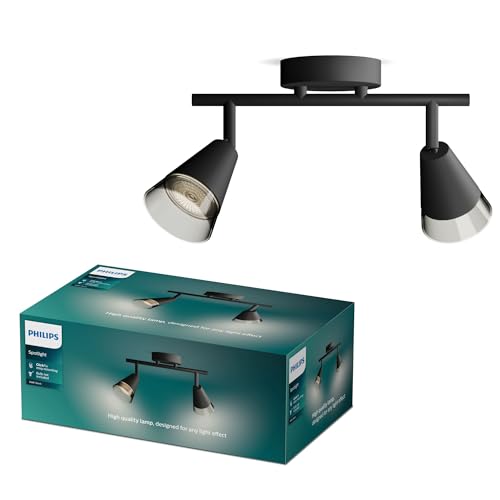 Produktbild: Philips Cleft LED Spotleuchte 2er Set, GU10, Schwarz, IP20