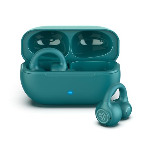 jlab flex open ear kopfhörer bluetooth earbuds clip-on 21 h akkulaufzeit bass-boost