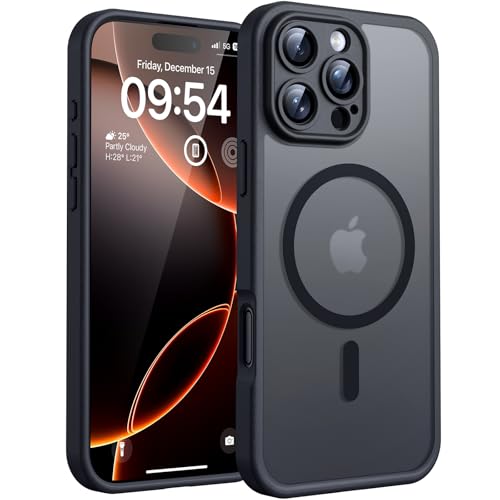 tocol iPhone 16 Pro Max Hülle, MagSafe, stoßfest, kratzfest, schwarz