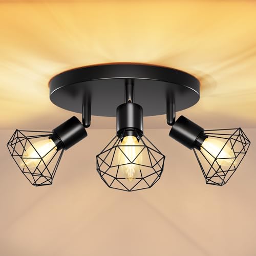deckenlampe led schwenkbar 350 e14 3 flammig schwarz deckenspots küchenlampe wohnzimmer flurlampe