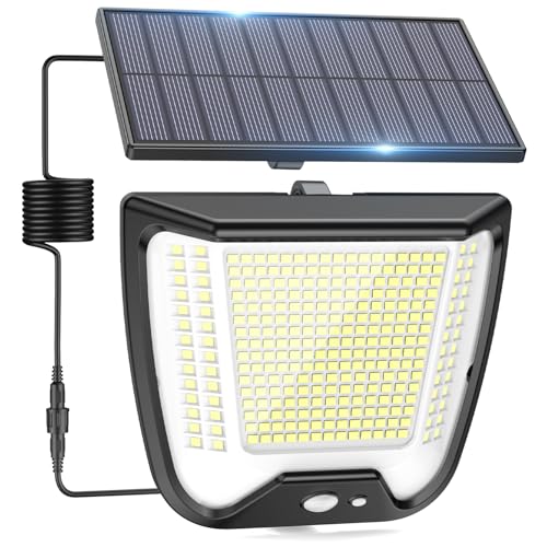 czhhmart solarlampe extern mit bewegungsmelder, 288 leds, ip65 wasserdicht, 3 modi