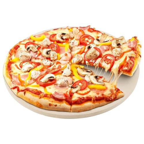 pizza stein rund 30 cm aus cordierit für grill und backofen, weber, enders, rösle