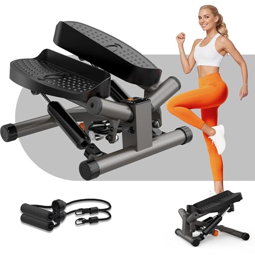 niceday twist stepper für zuhause, swing stepper mit power ropes, lcd display, 2 in 1