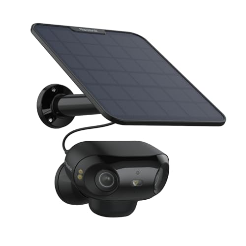 reolink 4k solar überwachungskamera außen akku, 180 weitwinkel, 8mp, wlan, ai-erkennung, argus 4 pro schwarz