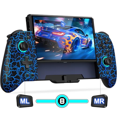coguytech switch controller wireless für nintendo switch oled, rgb joypad mit turbo und vibration