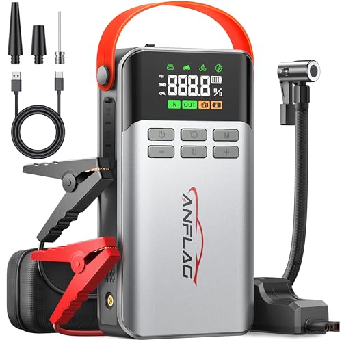 Produktbild: starthilfe powerbank 8-in-1 mit kompressor 150 PSI 5500A 21800mAh tragbar LED Taschenlampe