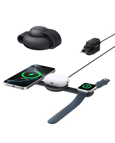 anker maggo 3-in-1 ladegerät, kabelloses qi2 15w für iphone 16/15, airpods, apple watch