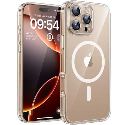 tocol iPhone 16 Pro Max hülle mit magsafe, kamer protection, stoßfest, transparent