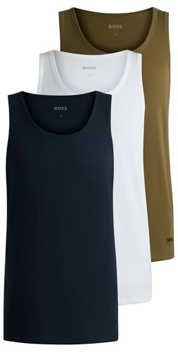 BOSS Tanktop 3P Classic 10243514, Herren Oberteil, Schwarz