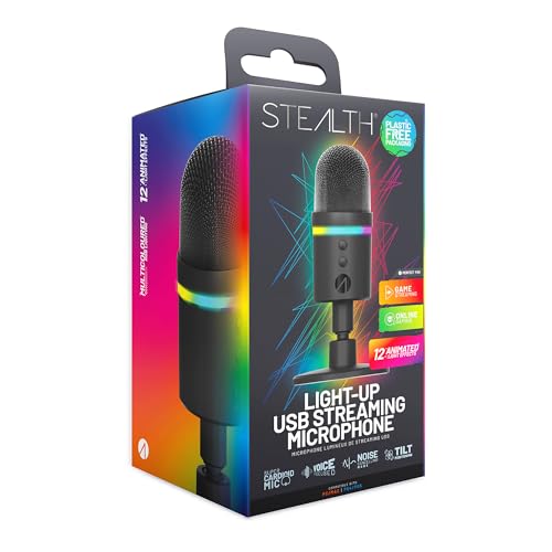 stealth streaming mikrofon usb-c mit noise cancelling und rgb led für pc