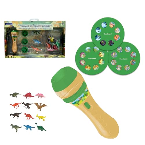 Lexibook geschichtenprojektor und taschenlampe mit 24 dinosaurierbildern, 12 figuren