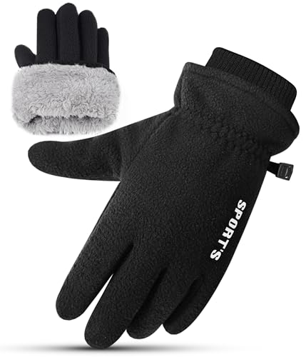 yeswel thermohandschuhe für männer und frauen, warme touchscreen winterhandschuhe, schwarz, m