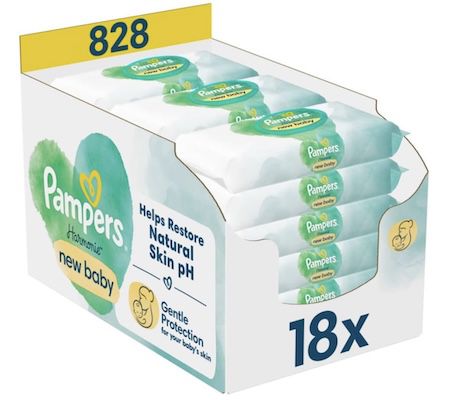 pampers harmonie 18x 46 feuchttücher neu geborene für 23,76 euro statt 28 euro