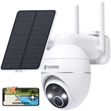 yeskano 2k outdoor überwachungskamera solar 32,19 euro statt 46 euro