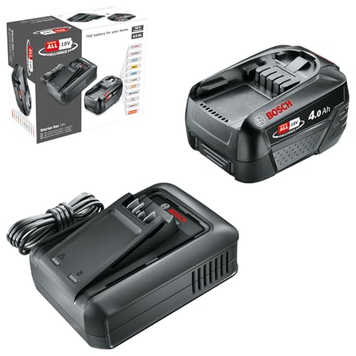 Produktbild: bosch akku und schnellladegerät set 18v, 1x 4,0ah li-ionen, power for all 18v