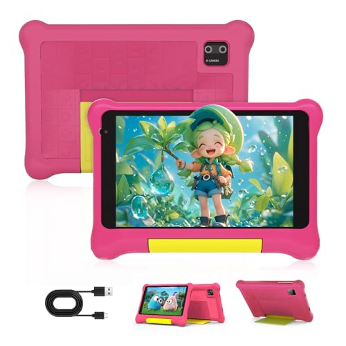 byxsb kinder tablet 7 zoll android 13, 5gb ram, 32gb rom, kinderanwendungen, rosa