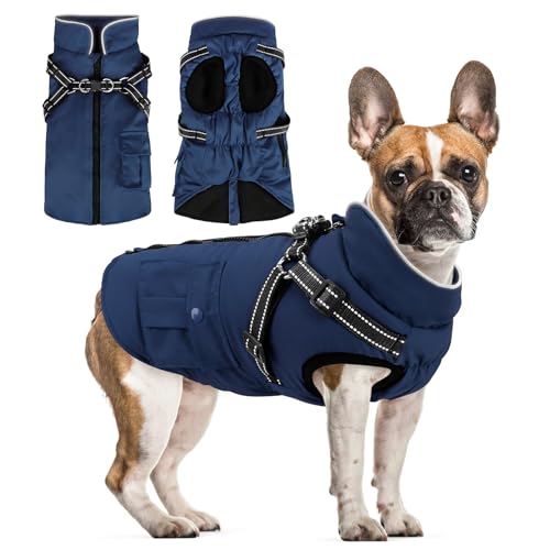 woiil hundemantel hundejacke für große hunde wasserdicht winterjacke navyblau L