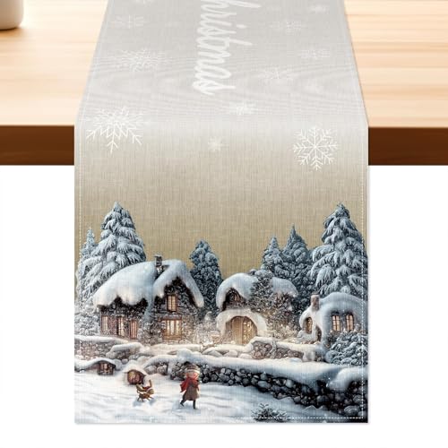 weihnachten tischläufer aitsit 40x180 cm abwaschbar küche tischdekoration party