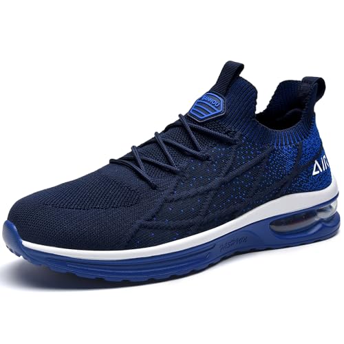 goobon herren laufschuhe atmungsaktiv leichte sportschuhe running sneakers blau 44 eu