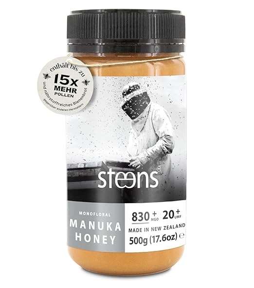 Produktbild: Steens Manuka Honig MGO 830+ 500 g - 100% rein, UMF 20+, aus Neuseeland