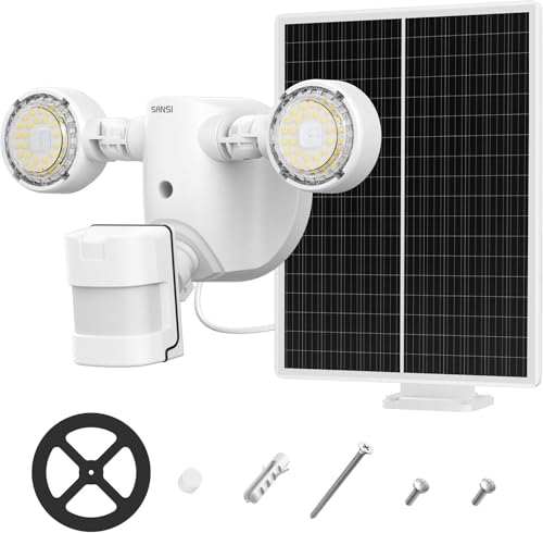 sansi solarlampe außen mit bewegungsmelder, IP65 wasserdicht, 500lm, 2 modis