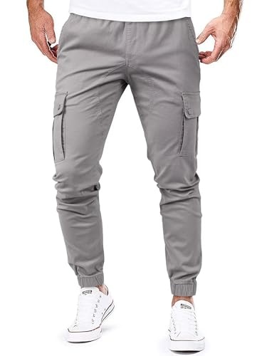 Entdecken Sie die Meilicloth Cargohose für Herren: Bequemes Baumwollmaterial, modischer Tapered-Schnitt und vielseitig im Alltag einsetzbar. Jetzt in Grau!