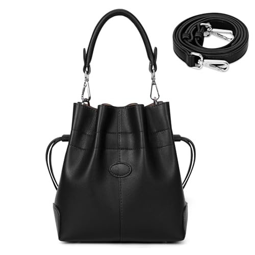 chamaire kleine umhängetasche damen crossbody bag PU leder bucket bag mit schultergurt