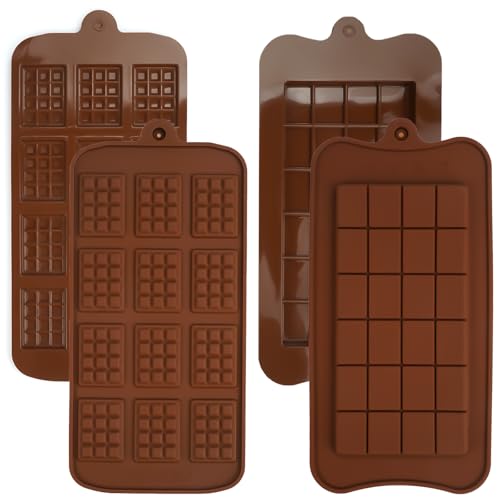 silikonform schokoladentafel 4 stück, antihaftbeschichtung, brechbare formen für süßigkeiten, gelee