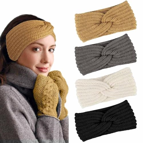 propog stirnband damen winter 4er set ohrenwärmer strick warm elastisch geschenktipps