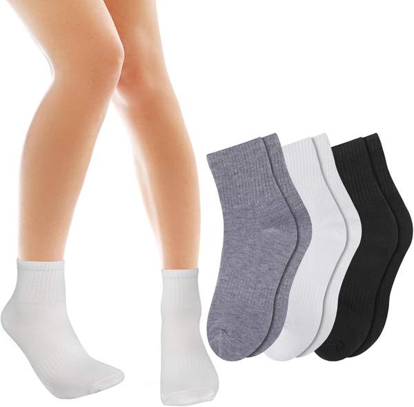 Xinjoduz 3 Paar Damen Tennissocken Sportsocken Einfarbig Tennissocken Schwarz Tennissocken Atmungsaktiv Tennissocken Füsslinge Classic Sportsocken Reine Baumwolle Sportliche Freizeitsocken Für Herren